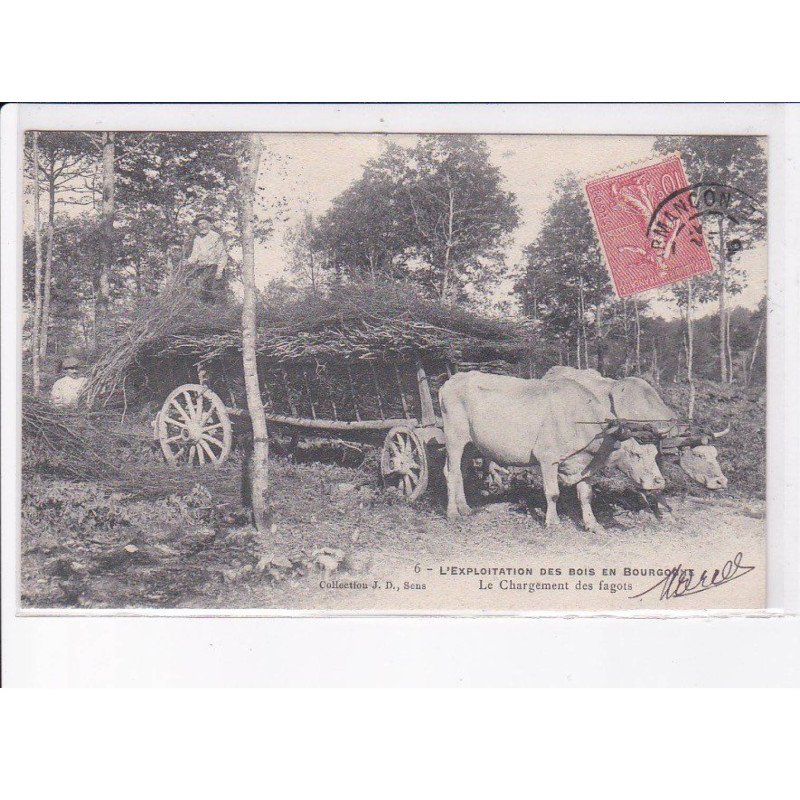 SENS: l'exploitation des bois en bourgogne, le chargement des fagots - très bon état