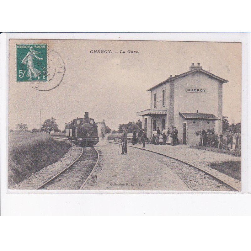 CHEROY: la gare, train - très bon état