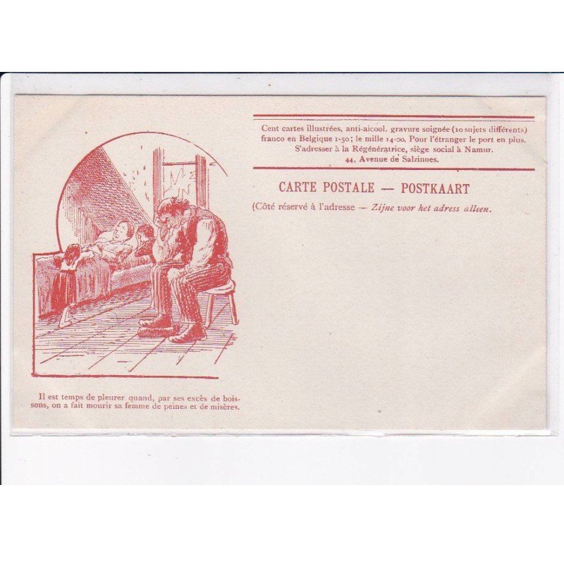 ALCOOL: il est temps de pleurer quand, par excès de boissons, on a fait mourir sa femme de peines - très bon état