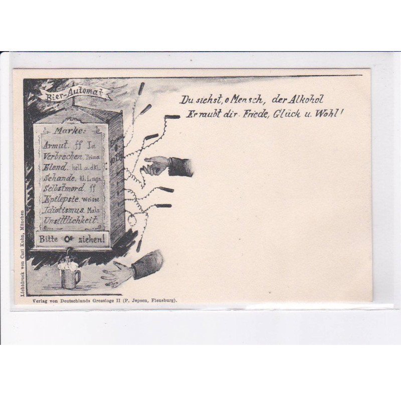 ALCOOL: bier-automat, di sichst o mensch der alkohol - très bon état
