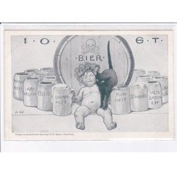 ALCOOL: I.O.G.T. bébé saoul, chat - très bon état