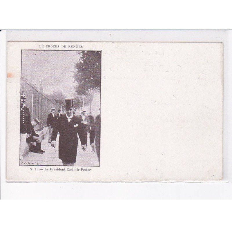 JUDAÏCA: affaire dreyfus, le procès de renne, le président Casimir Perier - très bon état