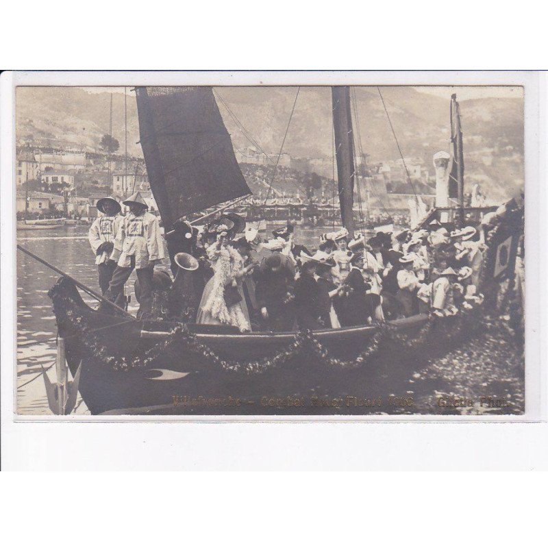 VILLEFRANCHE-sur-MER: combat nevat fleuri 1906, chine - très bon état