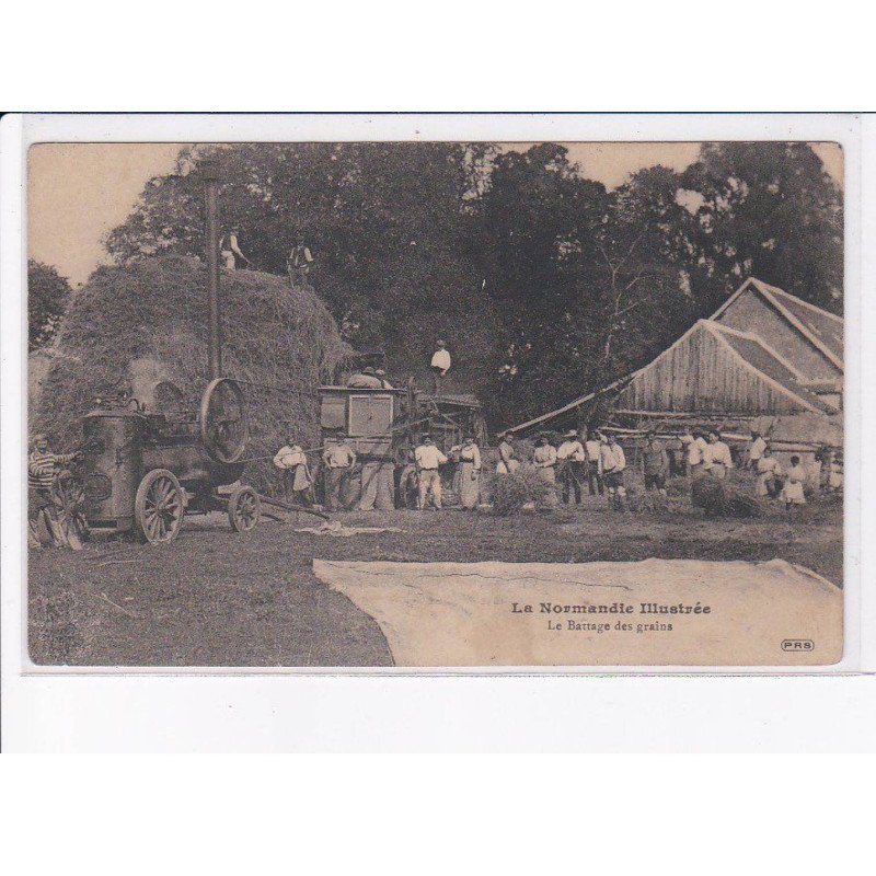 CALVADOS: le battage des grains, machine agricole - état