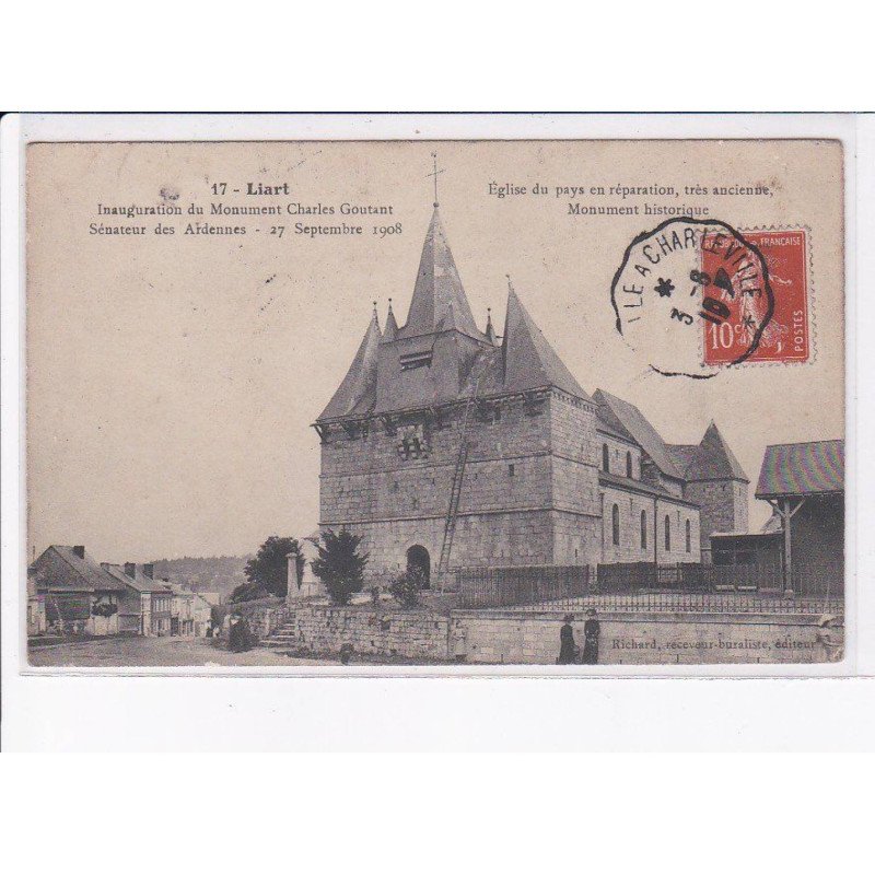 LIART: inauguration du monument charles goutant sénateur des ardennes, 1908 - très bon état