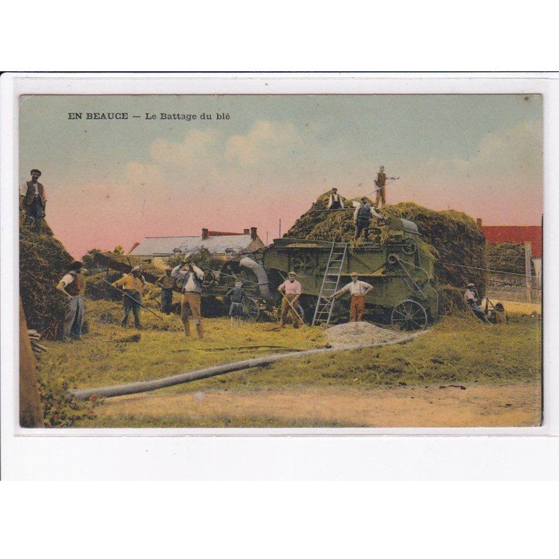 EURE ET LOIR: en beauce, le battage du blé - très bon état