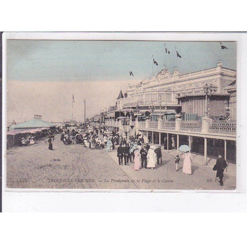 TROUVILLE-sur-MER: la promenade de la plage et le casino - très bon état