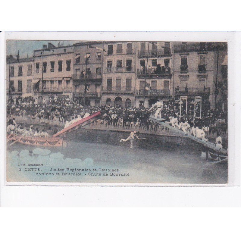 CETTE: joutes régionales et cettoises, avalone et bourdiol, chute de bourdiol, sete - très bon état