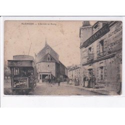PLOEMEUR: l'arrivée au bourg, tramway, chocolat chaud suchard, café de la place - état