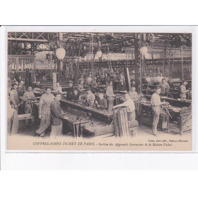 CREIL: coffres-forts fichet de paris, section des apprentis serruriers de la maison fichet - très bon état