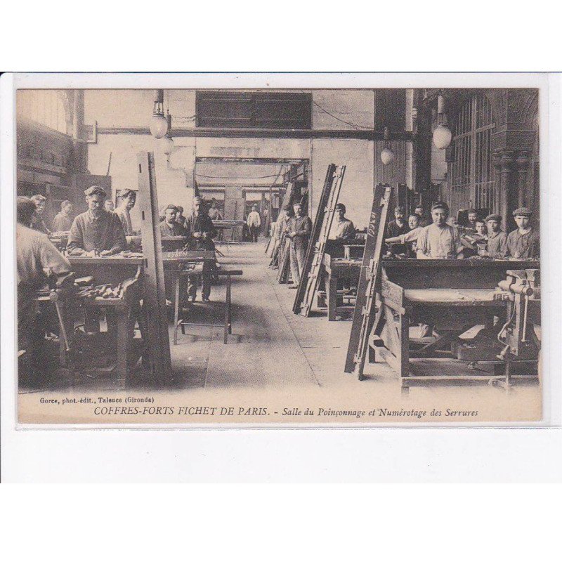 CREIL: coffres-forts fichet de paris, salle du poinçonnage et numérotage des serrures - très bon état