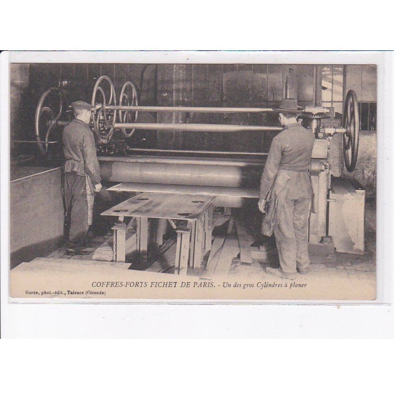 CREIL: coffres-forts fichet de paris, un des gros cylindres à planer - très bon état