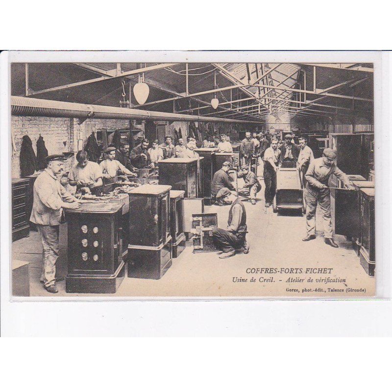 CREIL: coffres-forts fichet de paris, usine, atelier de vérification - très bon état