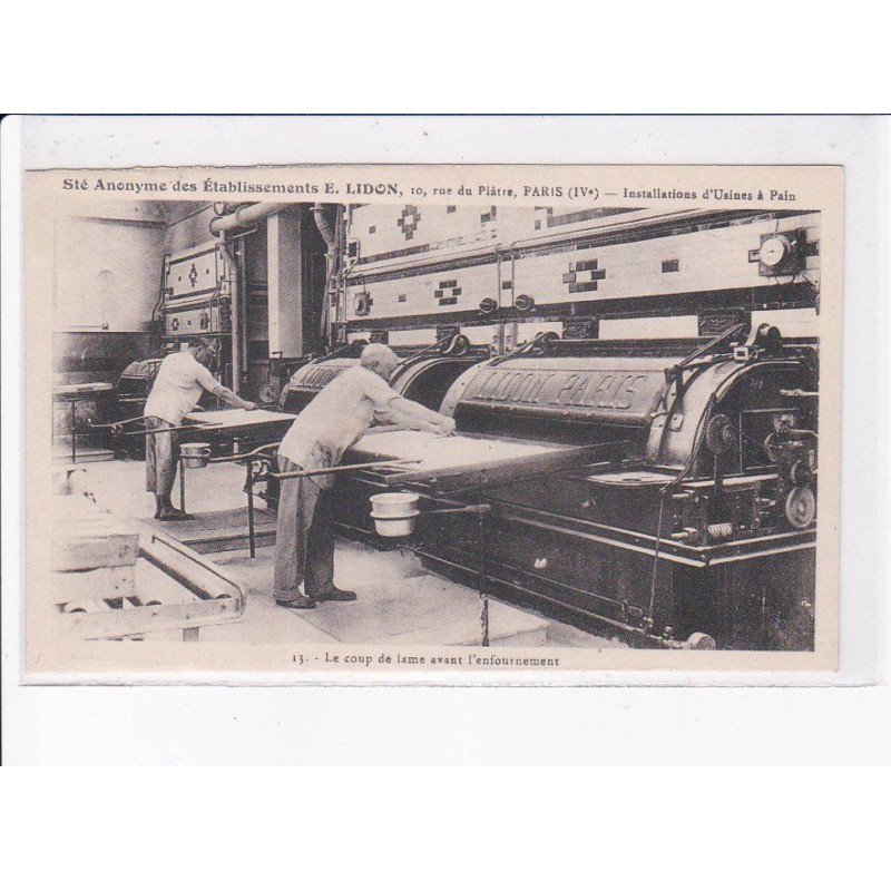 PARIS: 75004 le coup de lame avant l'enfournement, installations d'usines à pain - très bon état
