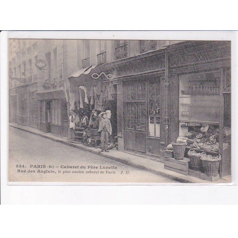 PARIS: 75005 cabaret du père lunette rue des anglais le plus ancien cabaret de paris - très bon état