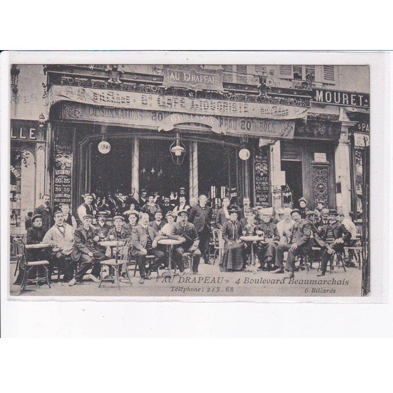 PARIS: 75011 "au drapeau", 4 blvd beaumarchais, café - très bon état