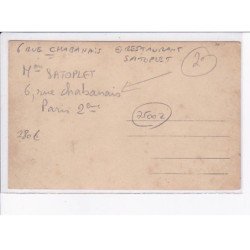 PARIS: 75002, 6 rue chabanais, restaurant satoplet - très bon état