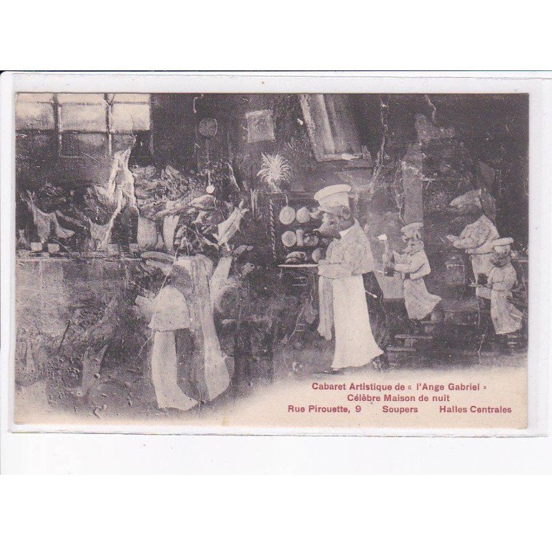 PARIS: 75001 cochons, cabaret artistique de "l'ange gabriel" célèbre maison de nuit - très bon état