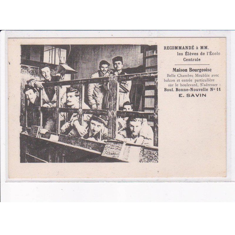 PARIS: 75003, recommandé à MM. les élèves de l'école centrale, maison bourgeoise - très bon état