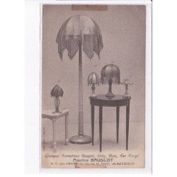 AMIENS: art déco, lampes portatives baupré, grès, bois, fer forgé Maurice Bauldot - état