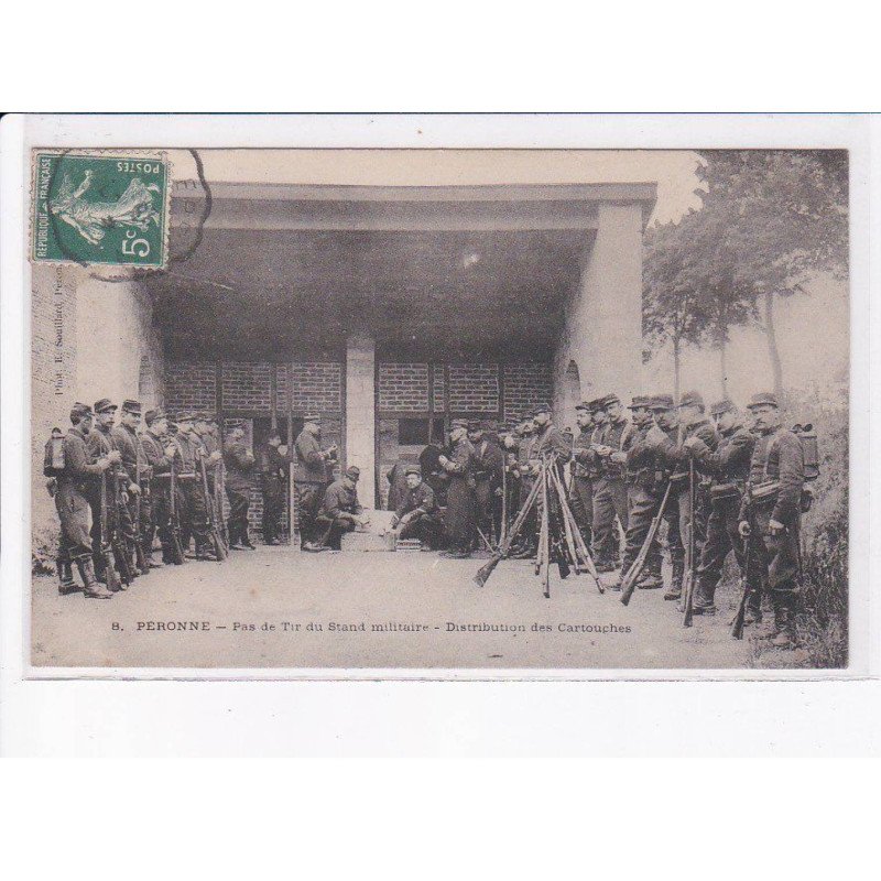 PERONNE: pas de tir du stand militaire, distribution des cartouches - très bon état