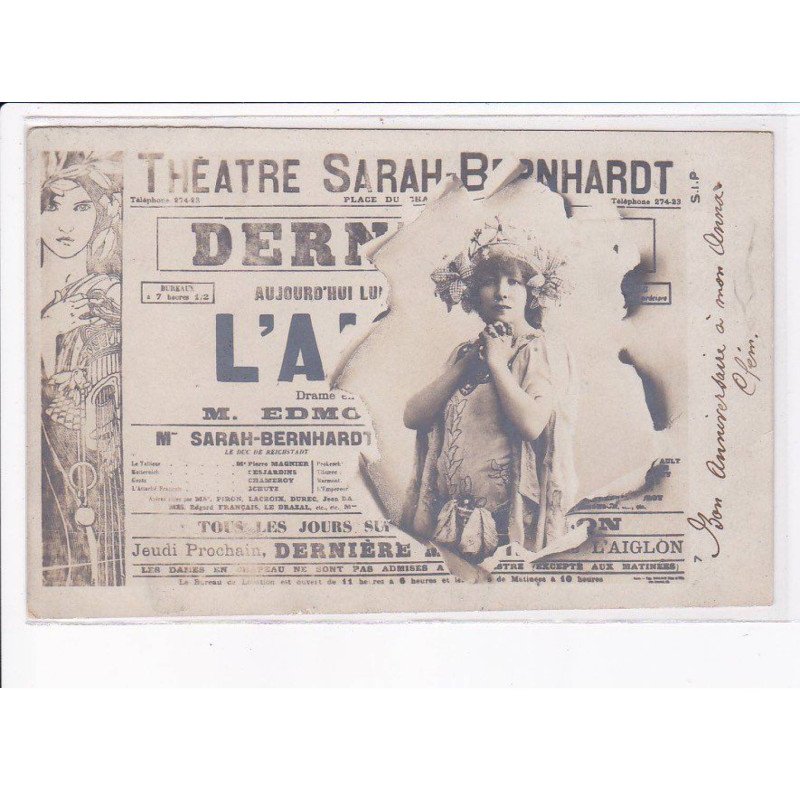 MUCHA Alphonse: théâtre Sarah Bernhardt, journal explosé - très bon état