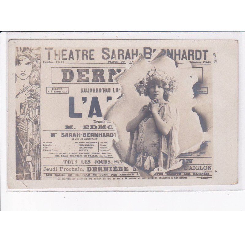 MUCHA Alphonse: théâtre Sarah Bernhardt, journal explosé - état