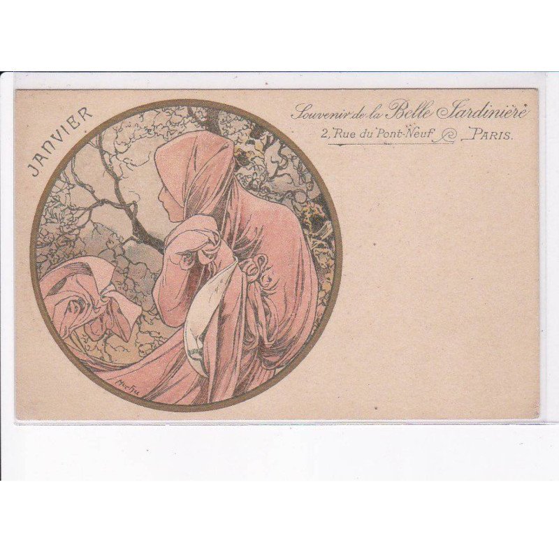MUCHA Alphonse: souvenir de la belle jardinière, janvier - très bon état