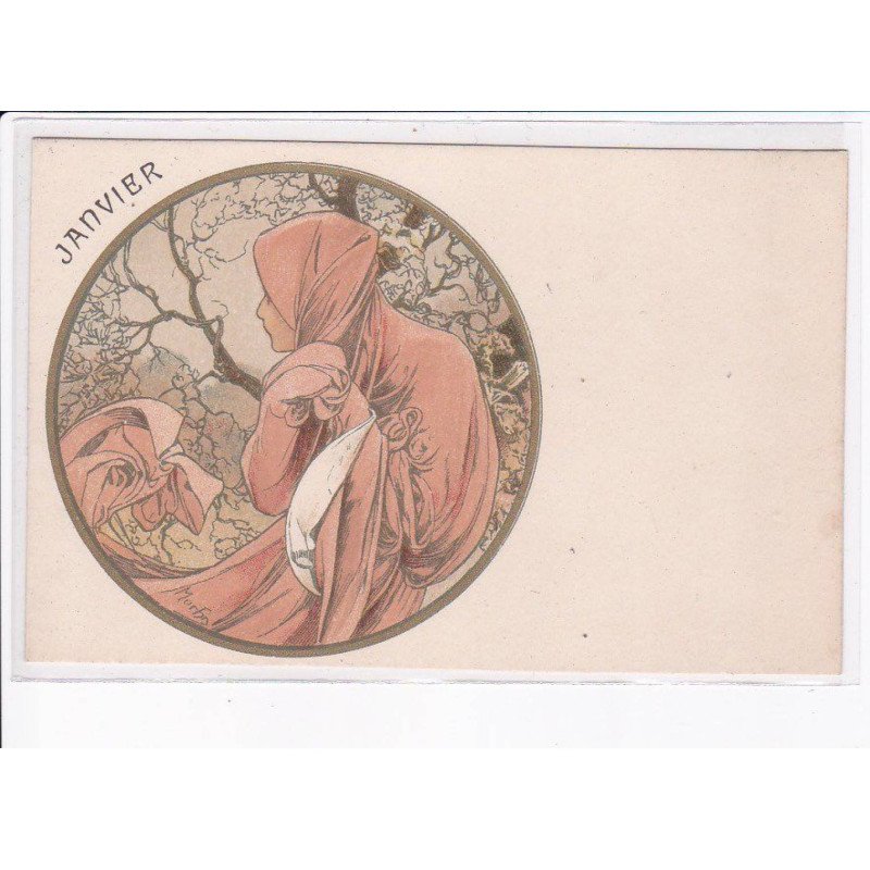 MUCHA Alphonse: souvenir de la belle jardinière, janvier - très bon état