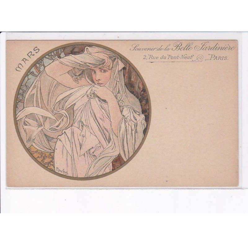MUCHA Alphonse: souvenir de la belle jardinière, mars - très bon état