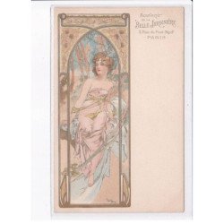 MUCHA Alphonse: Les Périodes du Jour - série de 4 CPA avec publicité "souvenir de la belle jardinière" - très bon état