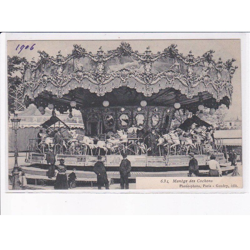 PARIS: 75012 foire aux jambon et aux pains d'épices, Gondry, manège des cochons - très bon état