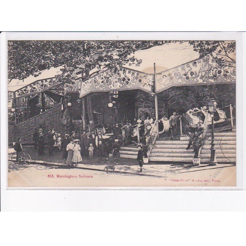 PARIS: 75012 foire aux jambon et aux pains d'épices Gondry, montagnes suisses, manège - état