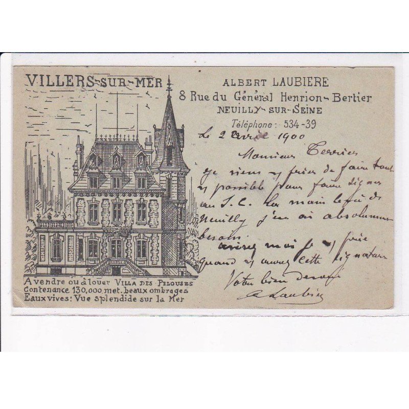 VILLERS-sur-MER: albert laubiere, villa des pelouses - état