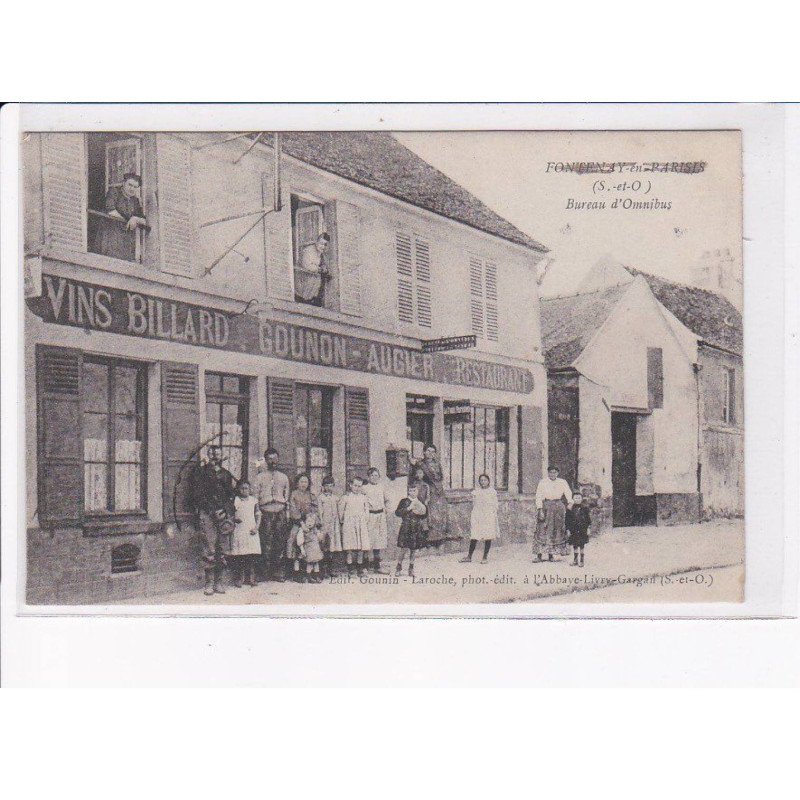 FONTENAY-en-PARISIS: bureau d'omnibus, vins billard, gounon, augier, restaurant - très bon état