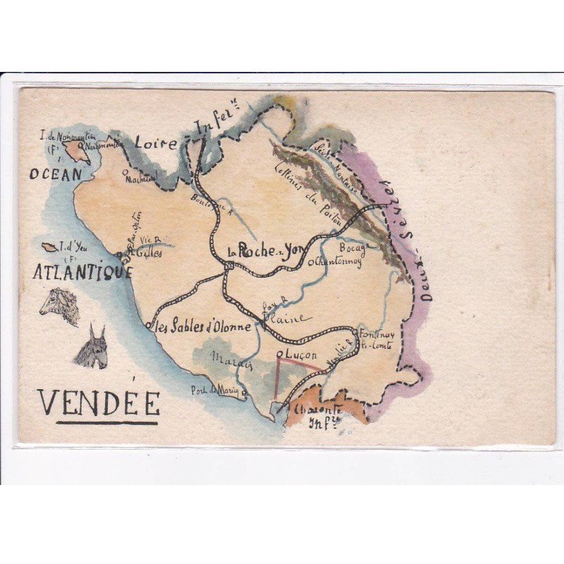 VENDEE: carte dessinée - très bon état