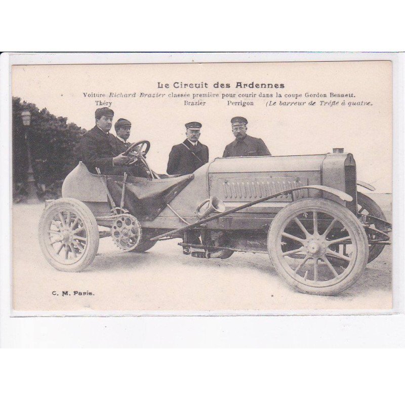 ARDENNES: le circuit des ardennes, voiture richard brazier classée première pour courir - très bon état