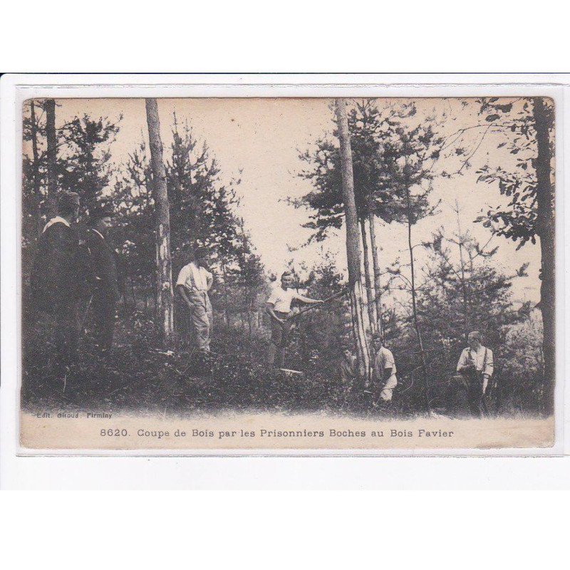 LOIRE: coupe de bois par les prisonniers boches au bois favier - très bon état