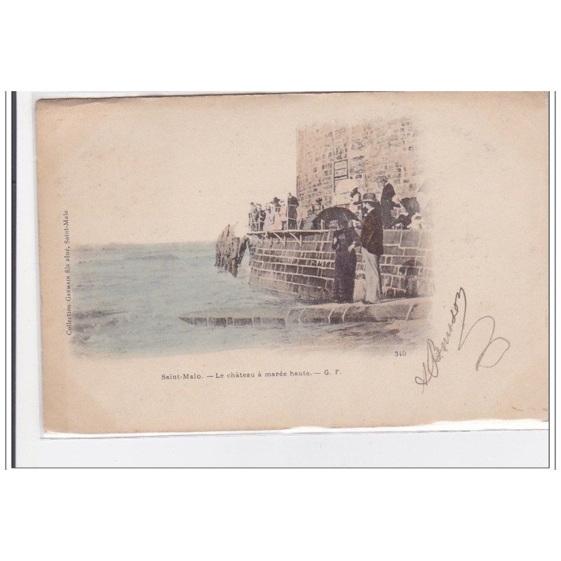 SAINT-MALO : le chateau a marée haute - tres bon etat