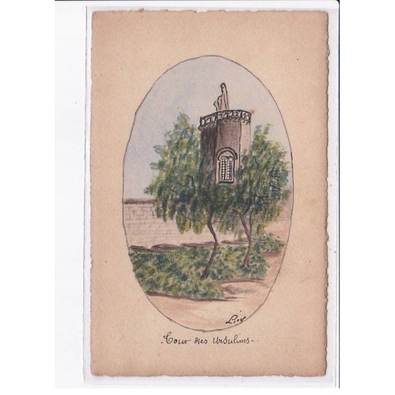 AUTUN: tours des ursulines, carte dessinée - très bon état