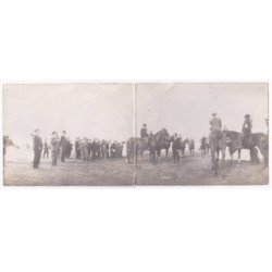 CABOURG: rallye, cheval, carte photo panoramique format 10,5x27,5 cm - très bon état