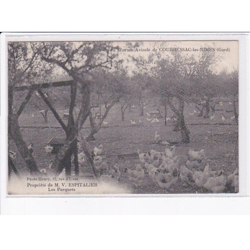 COURBESSAC-les-NIMES: ferme avicole, propriété de M.V. Espitalier, les parquets - très bon état