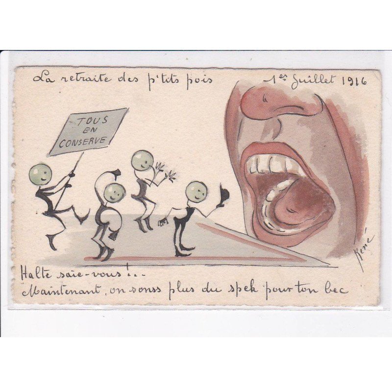 ILLUSTRATEUR: politique, la retraite des p'tits pois, tous en conserve - très bon état