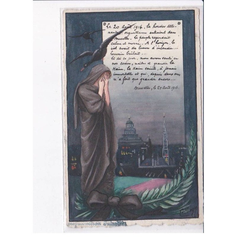 CORBUGY: politique, militaire, femme vêtue de noire pleurant, oiseaux - très bon état