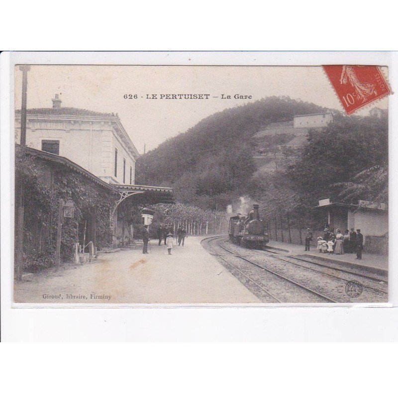 LE PERTUISET: la gare, train - état