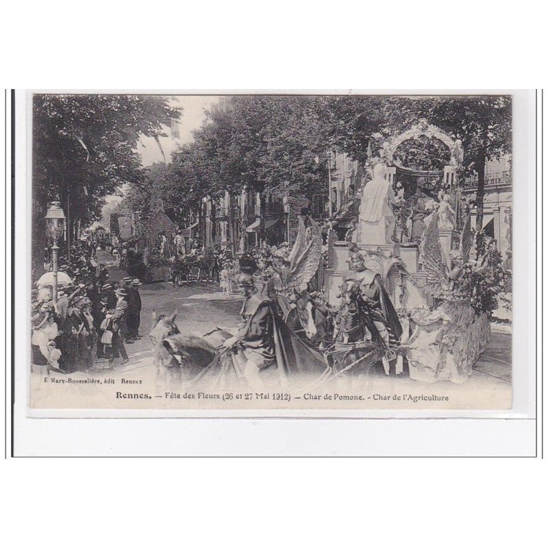 RENNES : fetes des fleurs 26 et 27 mai 1912, canon fleuri - tres bon etat