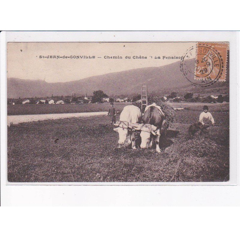 SAINT-JEAN-de-GONVILLE: chemin du chêne, la fenaison, agriculture - état
