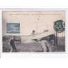 NANTES: aviation 1910 monoplan blériot aviateur prêt à donner le signal du départ, vignette - très bon état