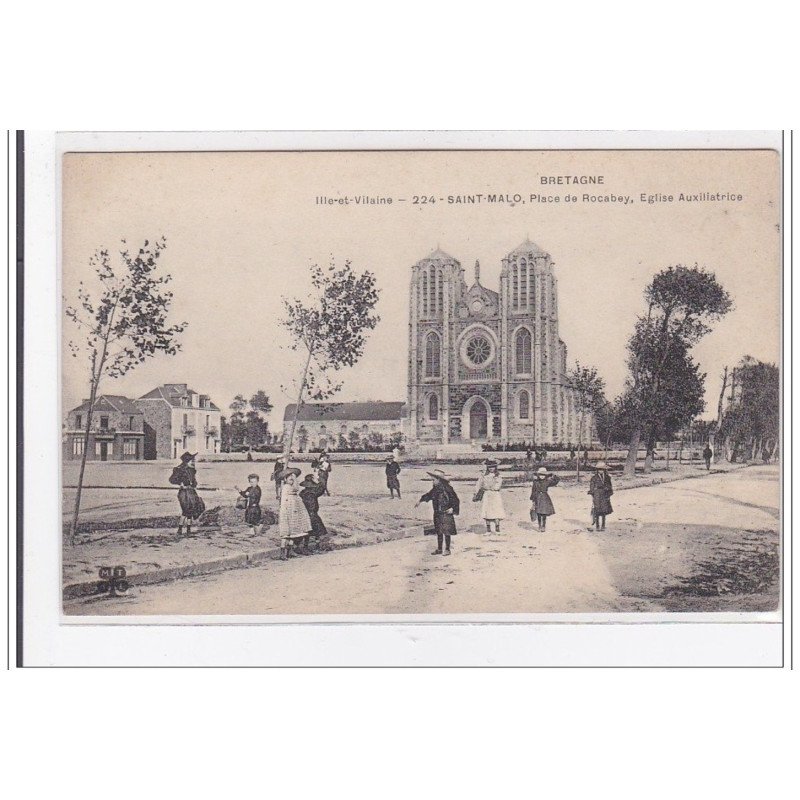 SAINT-MALO : place de rocabey, eglise auxiliaire - tres bon etat