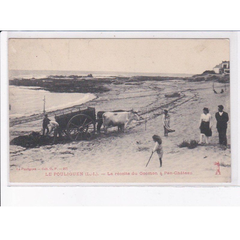 LE POULIGUEN: la récolte du goémon à pan-château - très bon état